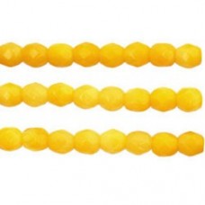 4mm Czech Firepolish Beads - Milky Sunshine - Pack of 50