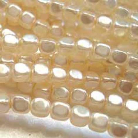 4mm Vanilla Pearl Czech Glass Cubes - Pack of 50