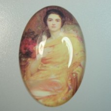30x20mm Glass Cabochon with Victorian Lady Portrait - Pack of 2