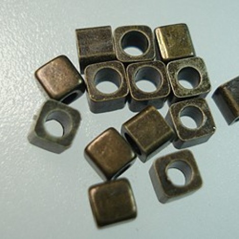 4mm Vintage Ant Bronze Cube Spacers