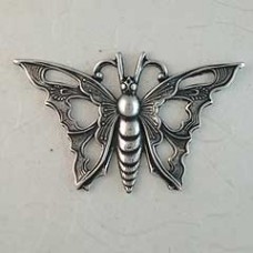 35x22mm Sterling Silver Plated Vintage Butterfly - Each