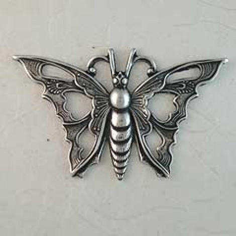 35x22mm Sterling Silver Plated Vintage Butterfly