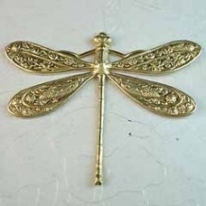 40x50mm Vintage Raw Brass Dragonfly Charm