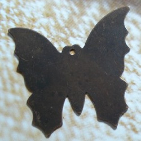 34x32mm Vintaj Natural Brass Monarch Butterfly Drop