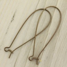 45x17mm Vintaj Natural Brass Long Arched Earwires - Per Pair