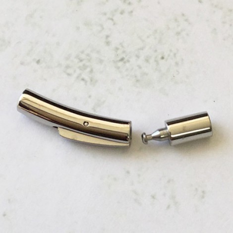 26x4mm (2mm ID) 316L High Quality Stainless Steel Curved Bullet Clasp 