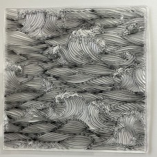 130x130mm Flexible Silicone Polymer Clay Texture Sheet - Waves