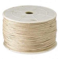1mm Lightly Waxed Natural Cotton Cord - 100 metre