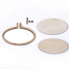 60x30mm Oval Mini Embroidery Hoop Lasercut Wood Frame Pendant