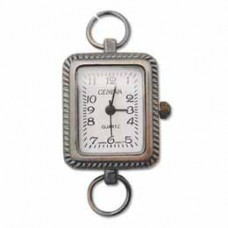 Geneva Rectangular Antique Copper Watchface w/Loops