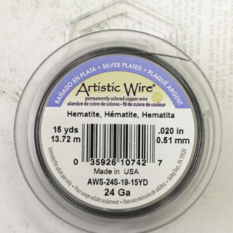 24ga (.51mm) Artistic Craft Wire - Hematite - 15yd (13.72m)