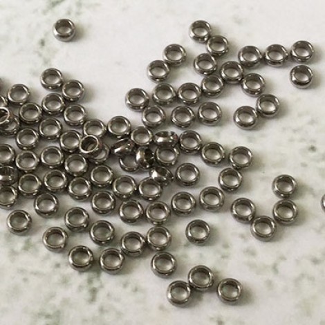 2.5x1mm Stainless Steel Round Spacer Beads with 1.5mm hole