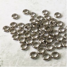 6x2mm Stainless Steel Round Spacer Beads with 4mm hole