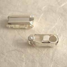 5x13mm Fold Over Clasps - Silver Plated - Pack of 10