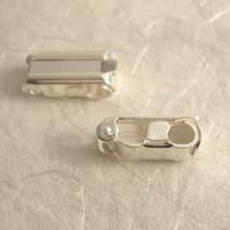 5x13mm Fold Over Clasps - Silver Plated - ea/10