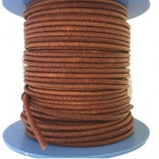 2mm Euro Leather Round Cord - Whiskey