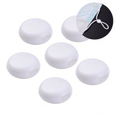 10mm White Silicone Face Mask Cord Adjuster Bead (Hole 2x4mm inner diameter)