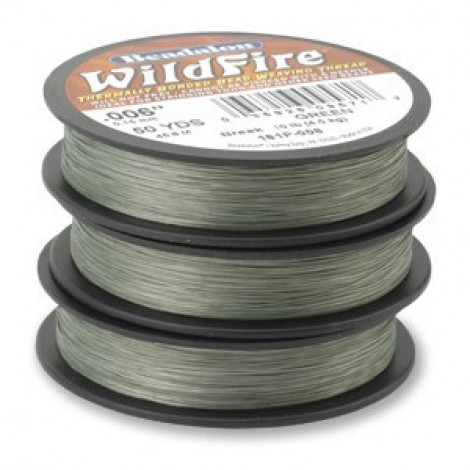 .008" (8lb) Wildfire Beading Thread - Green - 50yd