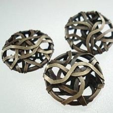 19x20mm Ant Bronze Iron Wire Wrapped Beads