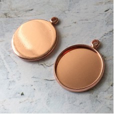 16mm ID Rose Gold Plated Bezel Drops