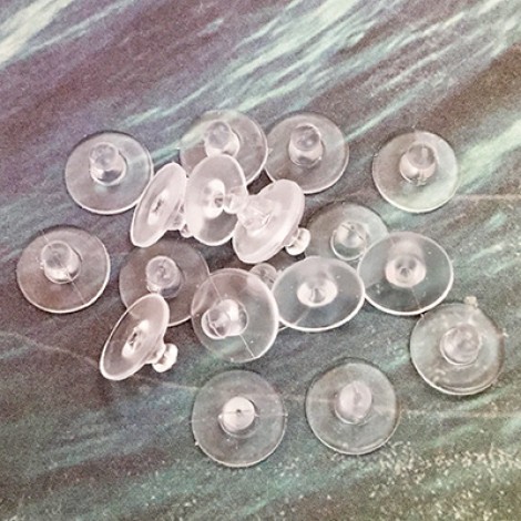 10x7mm Clear Large Silicone Comfort Earring Backs - Pack of 10 Pair