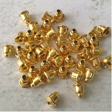 5x3.5mm Gold Plated Bullet Style Rubber Earnuts