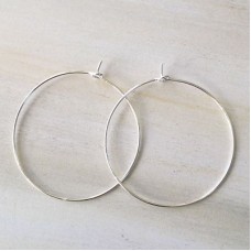 35mm Bright Silver Plated Nickel Free Earring or Wine Glass Hoops
