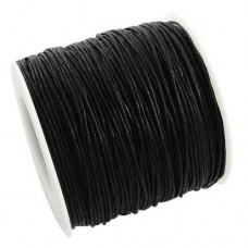 1mm Black Waxed Eco-Friendly Cotton Cord - 100yd Spool