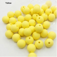 10mm Baby-Safe Silicone Round Beads - Yellow