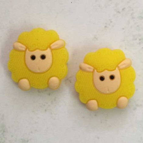 23mm Baby-Safe Yellow Sheep Teething Beads or Knitting Needle Protector Tips
