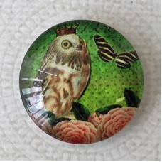 25mm Art Glass Backed Cabochons - World Designs 1 - Each