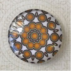 25mm Art Glass Backed Cabochons - Celtic 6 - Each