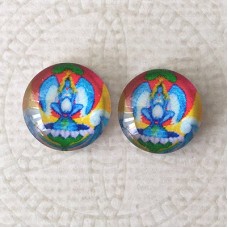 12mm Art Glass Backed Cabochons -  Earth Designs 5