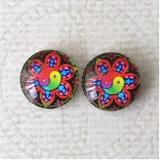 12mm Art Glass Backed Cabochons -  Earth Designs 7