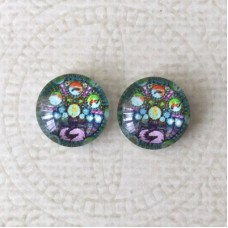 12mm Art Glass Backed Cabochons -  Earth Designs 9