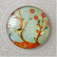 30mm Art Glass Backed Cabochons - Tree of Life 9