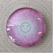 25mm Art Glass Backed Cabochons - Smile Designs 10 - Each