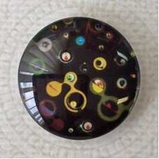 25mm Art Glass Backed Cabochons - Smile Designs 9 - Each