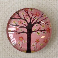 25mm Art Glass Backed Cabochons - Flora 27