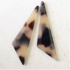 40x10x2mm High Quality Acetic Acid Resin Triangle Earring Drop/Pendants - Tortoiseshell