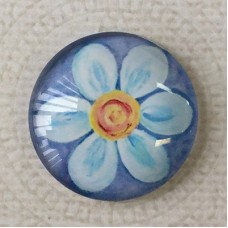 25mm Art Glass Backed Cabochons - Hearts + Flowers 2 - Each