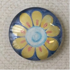 25mm Art Glass Backed Cabochons - Hearts + Flowers 3 - Each