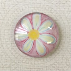 25mm Art Glass Backed Cabochons - Hearts + Flowers 8 - Each