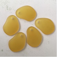 26x18mm Sea Glass Small Freeform Pendants - Desert Gold