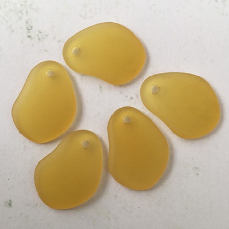 26x18mm Sea Glass Small Freeform Pendants - Desert Gold