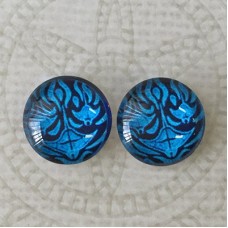 12mm Handmade Art Image Backed Glass Cabochons - Brights 27 - Per Pair