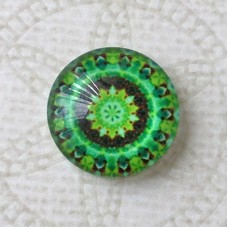 16mm Art Glass Backed Cabochons - Brights Design 14 - Per Pair