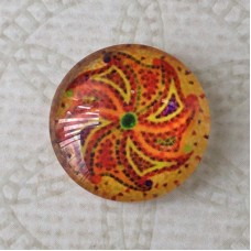 16mm Art Glass Backed Cabochons - Brights Design 28 - Per Pair