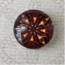 16mm Art Glass Backed Cabochons - Brights Design 29 - Per Pair