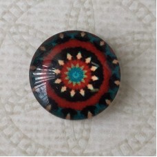 16mm Art Glass Backed Cabochons - Brights Design 30 - Per Pair